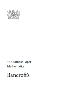 bancroft’s school – 11+ sample paper 2021 – mathematics